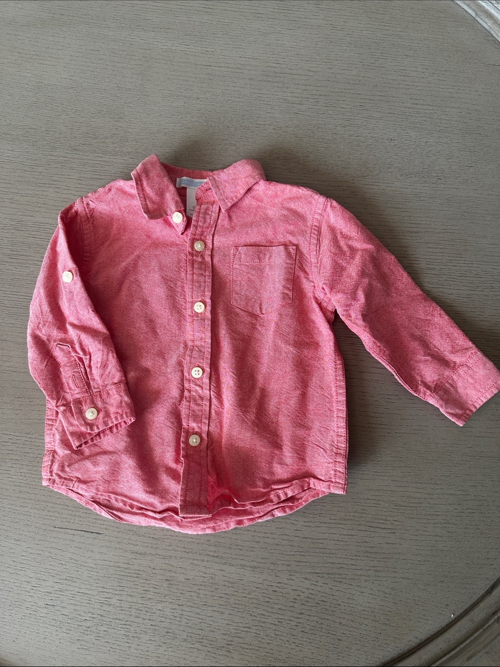 Janie and Jack Coral-Pink Long-Sleeve Button-Down Shirt